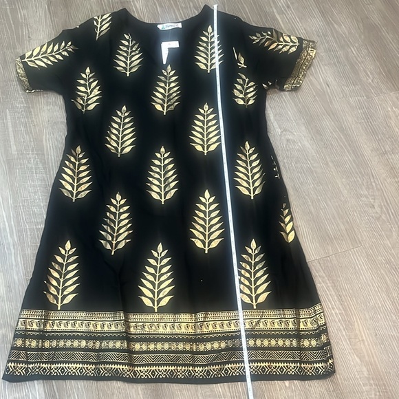 Lapogee Women’s Black and Gold Dashiki Dress size L - Picture 8 of 9